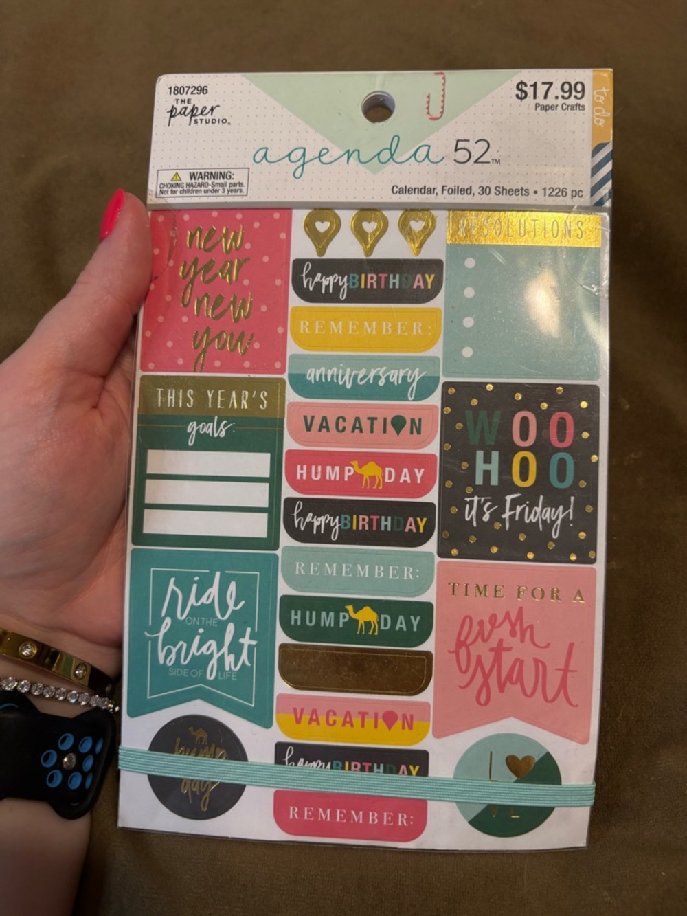 NWT- 1226 Pack of Foiled Stickers for Calendar/ Planner